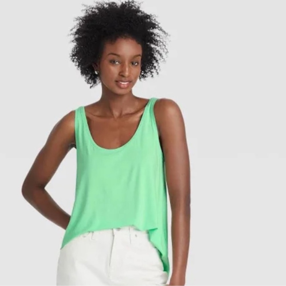 A New Day Women's Sleeveless Scoop Neck Tank Top-Bright Green